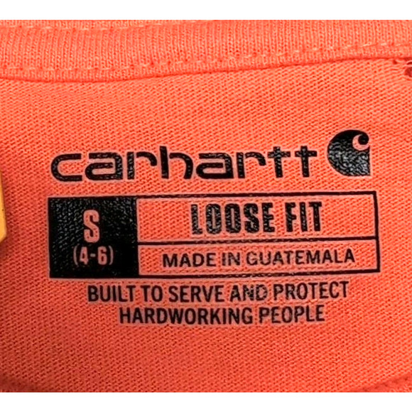 Carhartt Long Sleeve T-shirt Womens Size S 4-6 Orange Embroidered Logo NEW READ - Picture 8 of 16